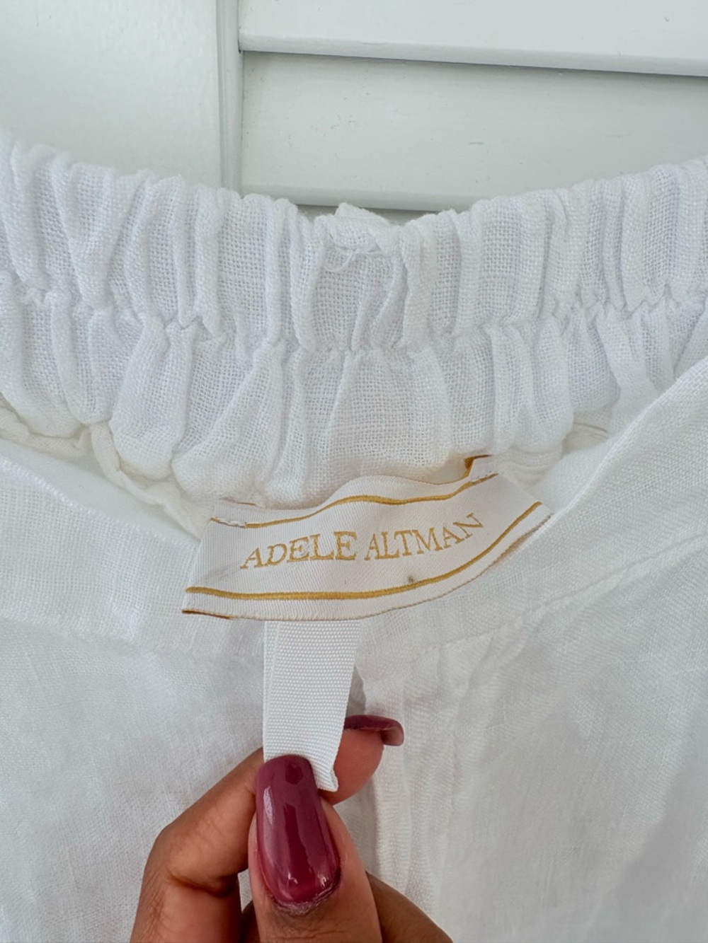 White Linen A-Line long shorts - Picture 4 of 4